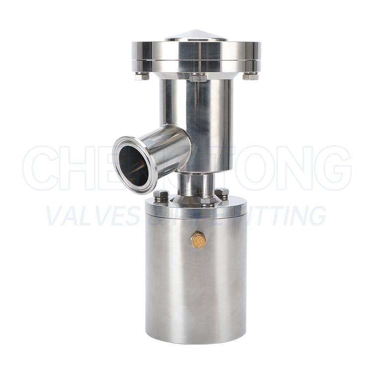 Upward display tank bottom pneumatic valve