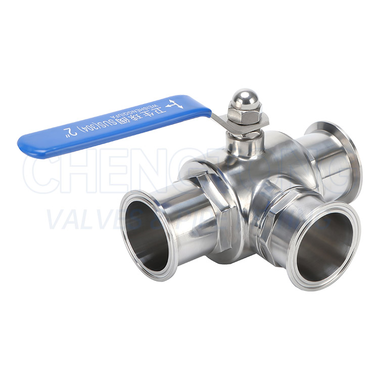 Manual quick installation three-way ball valve