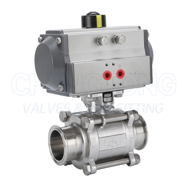 Pneumatic all inclusive 3PC quick release ball valve