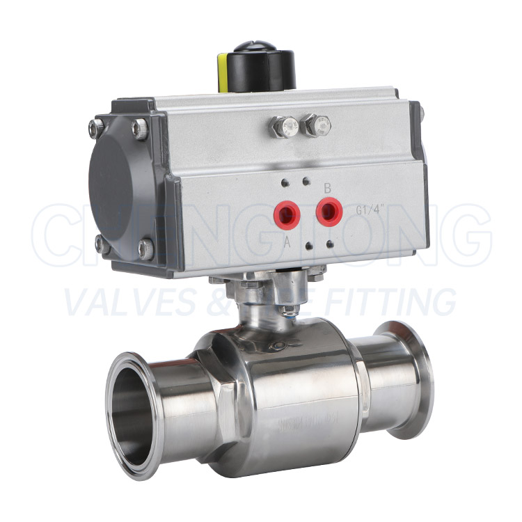 Pneumatic quick connect ball valve