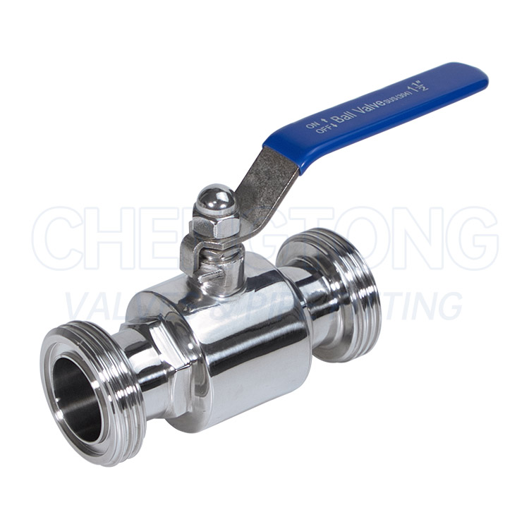 External thread straight through ball valve