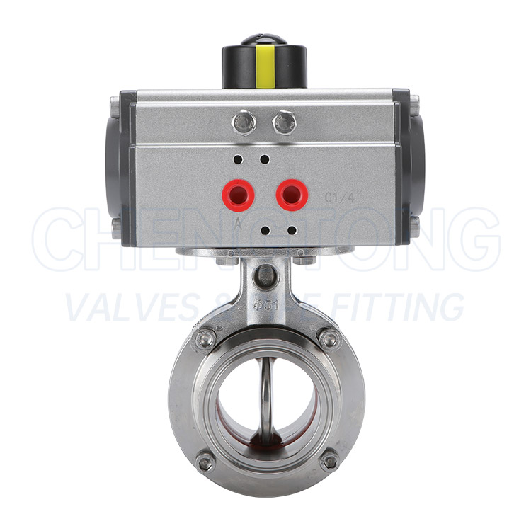 Pneumatic quick installation butterfly valve