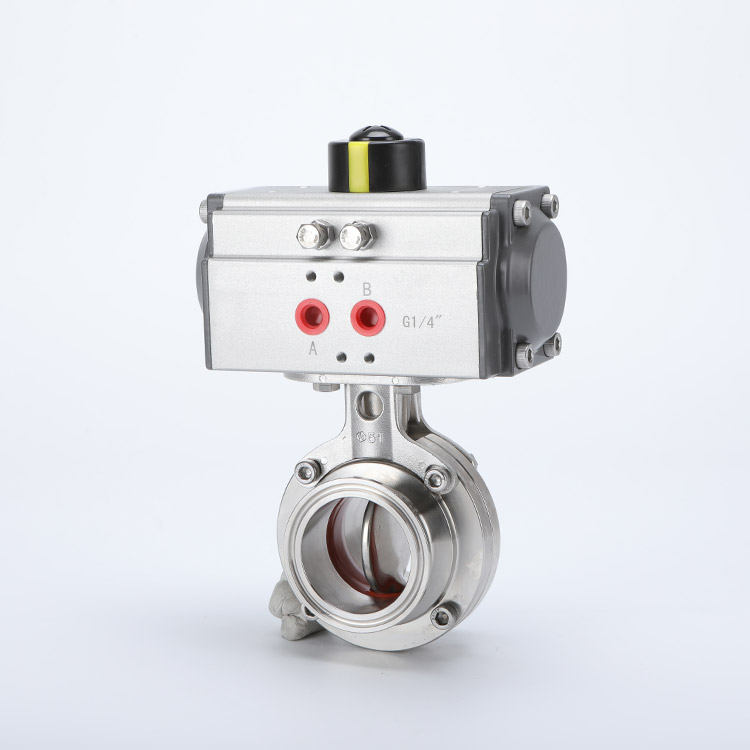 Pneumatic quick installation butterfly valve
