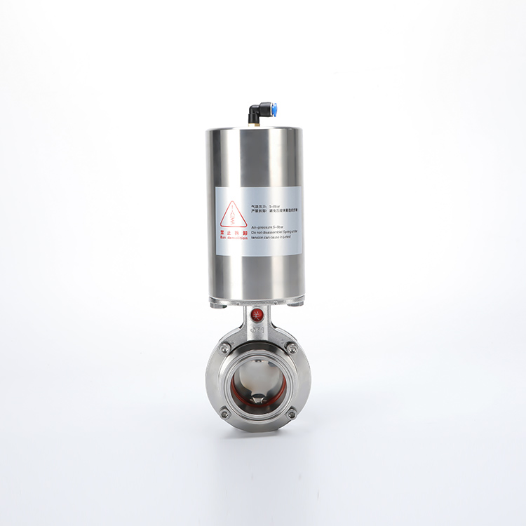 Stainless steel pneumatic quick release butterfly valve