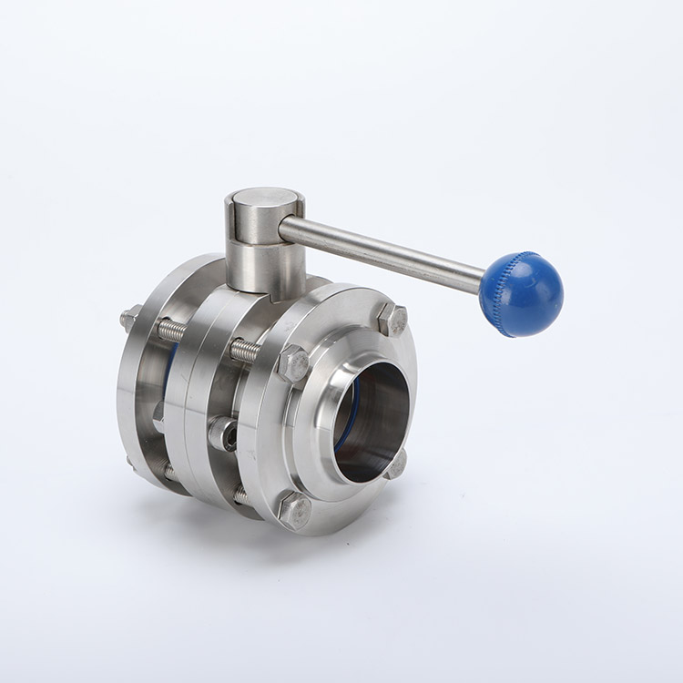 Three piece butterfly valve