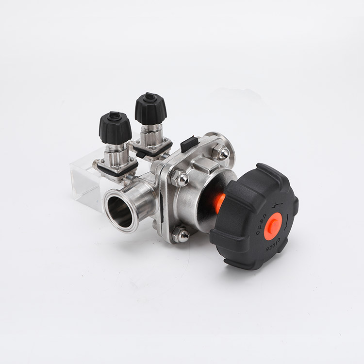 Aseptic diaphragm valve with dual sampling valve