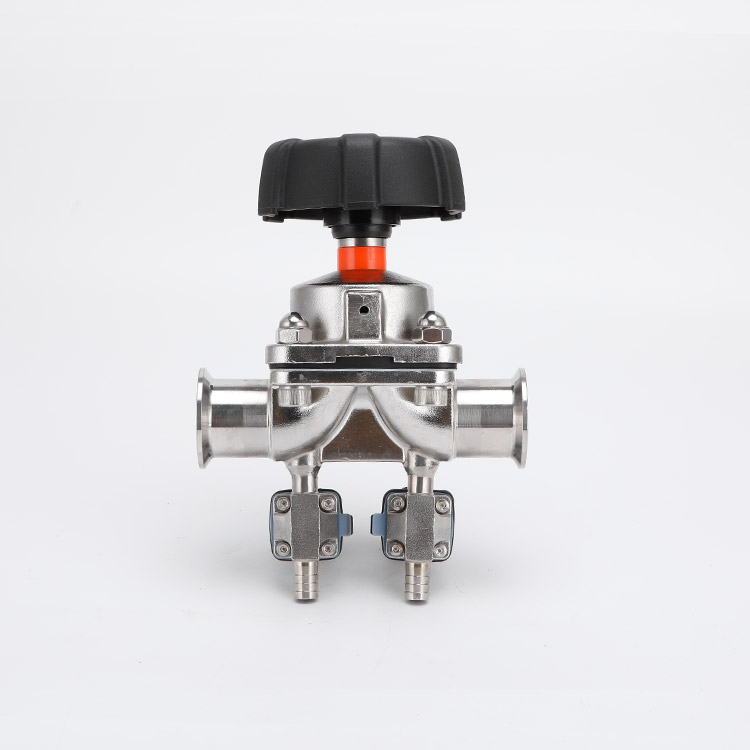 Aseptic diaphragm valve with dual sampling valve