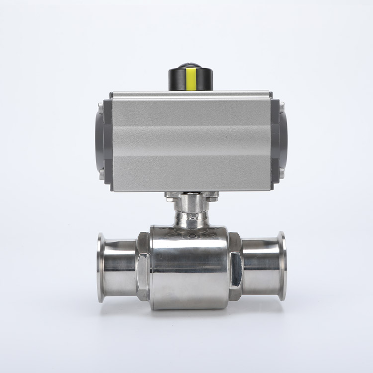 Pneumatic quick installation three-way ball valve