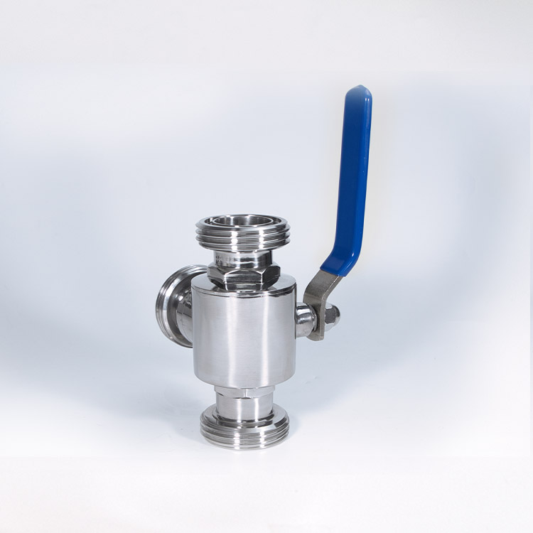 External thread three-way ball valve