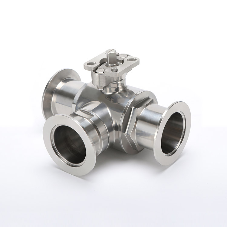 High platform vacuum three-way ball valve
