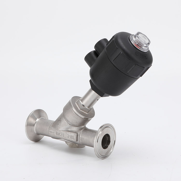 Quick installation pneumatic angle seat valve