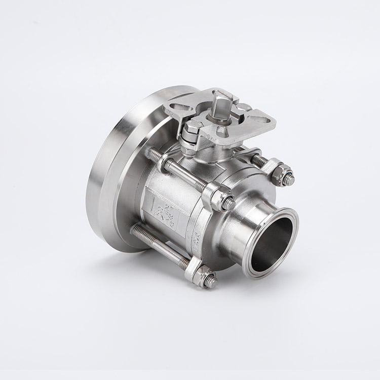 High platform three piece tank bottom ball valve