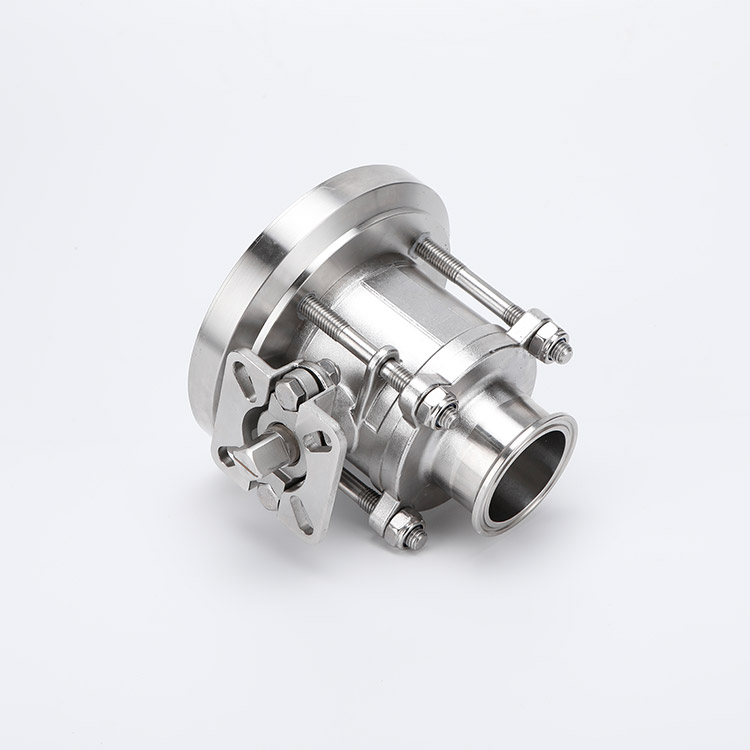 High platform three piece tank bottom ball valve