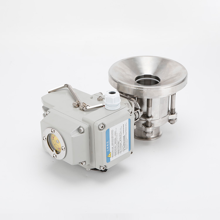 Electric three piece tank bottom ball valve
