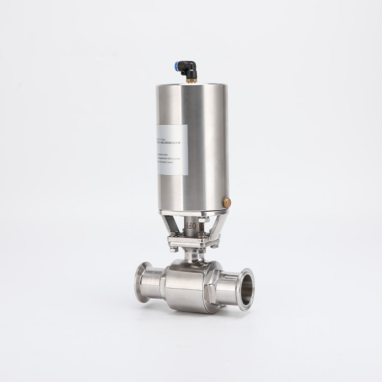 Single acting vertical pneumatic ball valve
