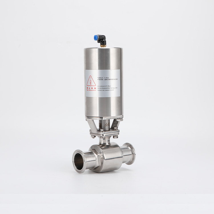 Single acting vertical pneumatic ball valve