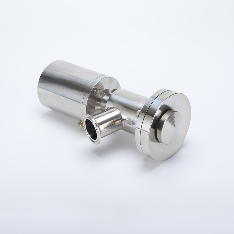 Upward display tank bottom pneumatic valve