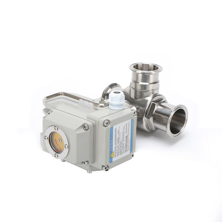 Electric quick installation three-way ball valve