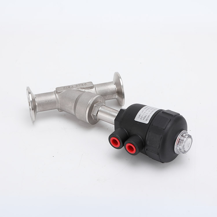 Quick installation pneumatic angle seat valve