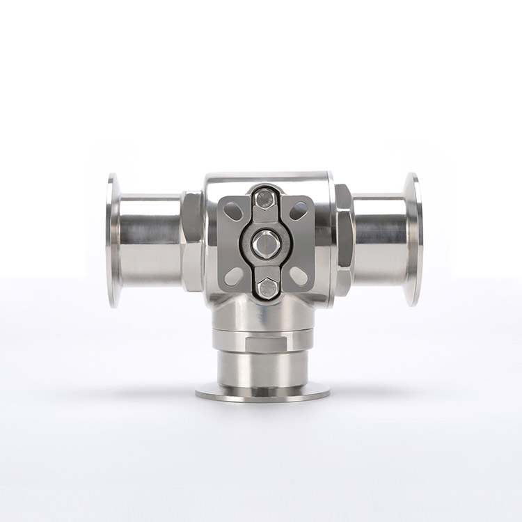 High platform vacuum three-way ball valve
