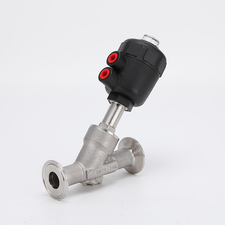 Quick installation pneumatic angle seat valve
