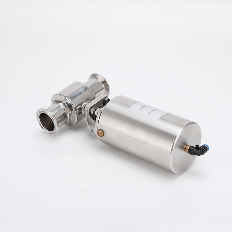 Single acting vertical pneumatic ball valve