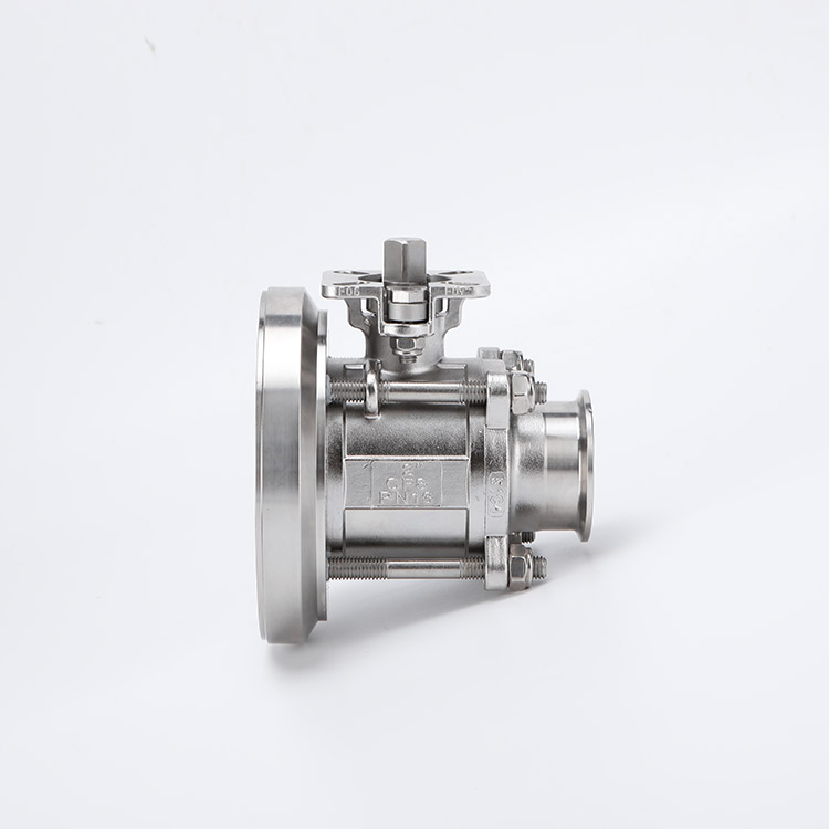 High platform three piece tank bottom ball valve